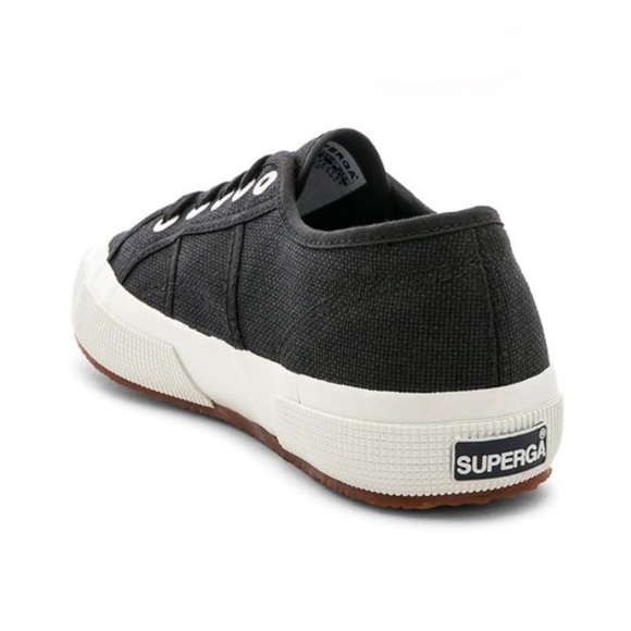 SUPERGA Black Canvas Low Classic Sneakers Size 6 - Picture 14 of 15